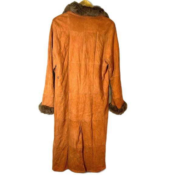 Vintage Original Lapin Italy Orange Suede Rabbit Fur Penny Lane Coat 44/US12 - Picture 10 of 16